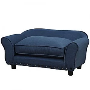 Image of PawHut Pet Sofa Blue 410 mm x 740 mm x 325 mm