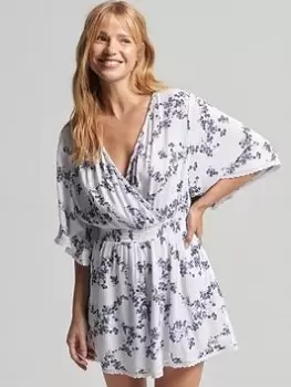 Image of Superdry Vintage Beach Playsuit - Multi, Size 10, Women