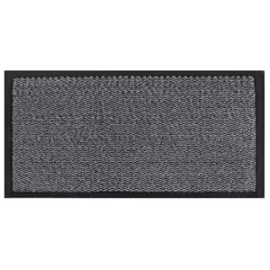 Image of JVL Heavy Duty Commodore Backed Barrier Door Floor Mat Grey/Black 60 x 150 cm