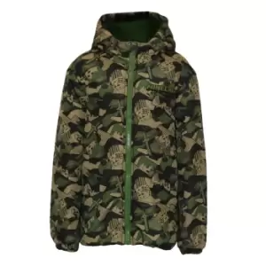 Image of Minecraft Girls AOP Creeper Camo Puffer Jacket (7-8 Years) (Green)