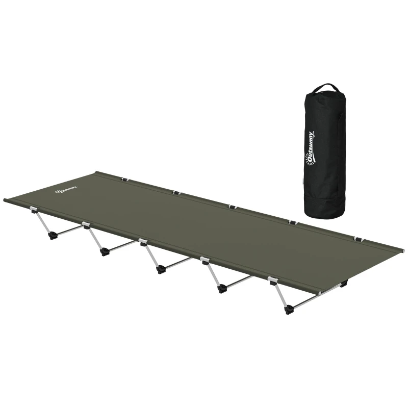 Image of Outsunny Outsunny Lightweight Camping Cot Portable Compact Sleeping Bed w/ Carry Bag - Green