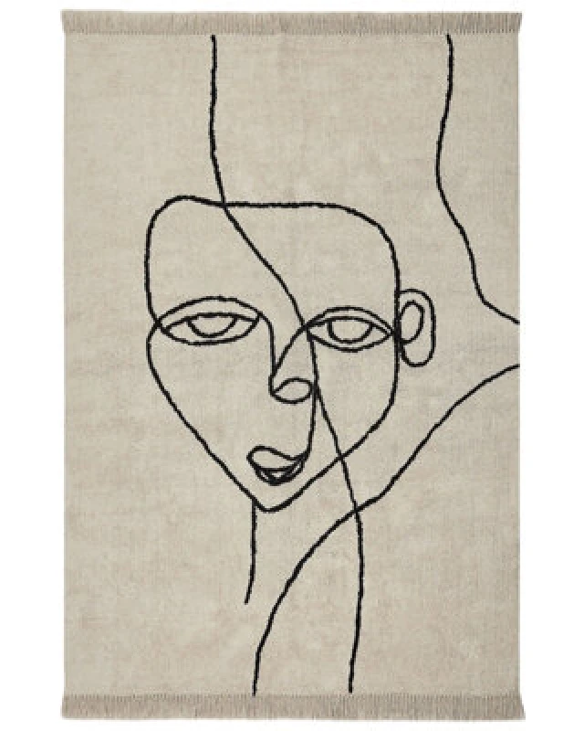 Image of Beliani Rug Nuru Light Beige 160 X 230 Cm Cotton