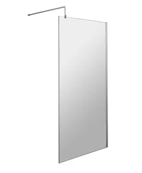 Image of Nuie 900mm Wetroom Screen & Support Bar - Chrome
