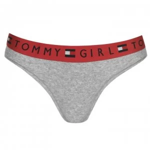 Image of Tommy Bodywear Ribbed Thong - Grey Heather