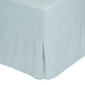Image of Catherine Lansfield Duck Egg Non-Iron Plain Dye Pleated Fitted Valance Sheet - Single
