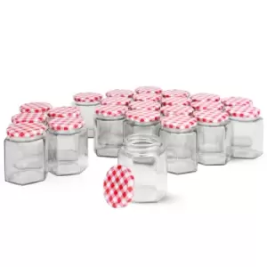 Image of Hexagonal Mouth Glass Jam Jars - Set of 24 M&amp;W