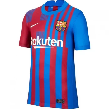 Image of Nike Barcelona Home Shirt 2021 2022 Junior - Blue/Red