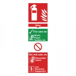 Image of Blick Safety Sign Fire Extinguisher Water 280x90mm PVC F100R
