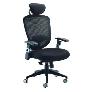 Image of Arista Black Mesh High Back Task Chair With Headrest H-9056-L1 KF72245