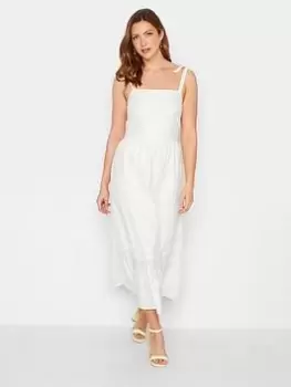 Image of Long Tall Sally Cotton Sundress - White, Size 14, Women