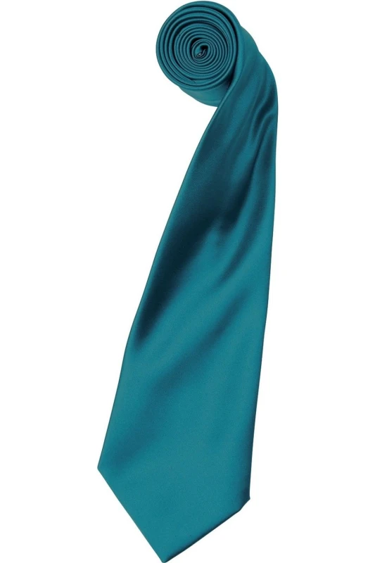 Image of Premier Premier Men Plain Satin Tie (Narrow Blade) Pack of 2 in Teal Teal One Size Male 5059269186685