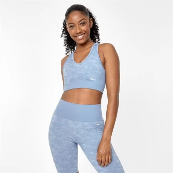 Image of Everlast Seamless Camo V Neck Sports Bra - Dusk Blue