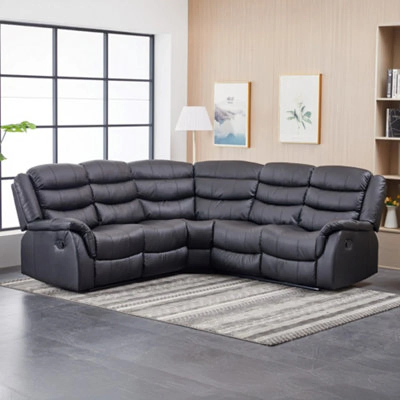 Image of Astoria 242Cm X 242Cm Wide Reclining Corner Sofa - Black