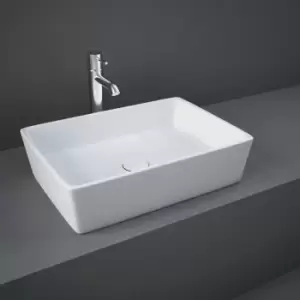 Image of Rak Ceramics - rak Feeling Rectangular Countertop Wash Basin 500mm Wide - Alpine White