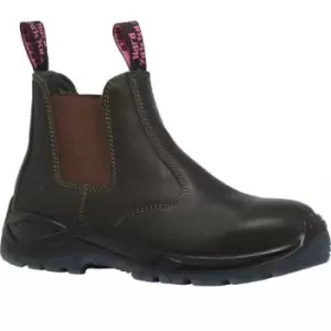 Image of Hard Yakka Womens/Ladies Banjo Grain Leather Safety Boots (5 UK) (Brown) - Brown