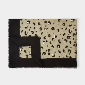 Image of Leopard Brush Stroke Scarf Olive / Silver KLS435