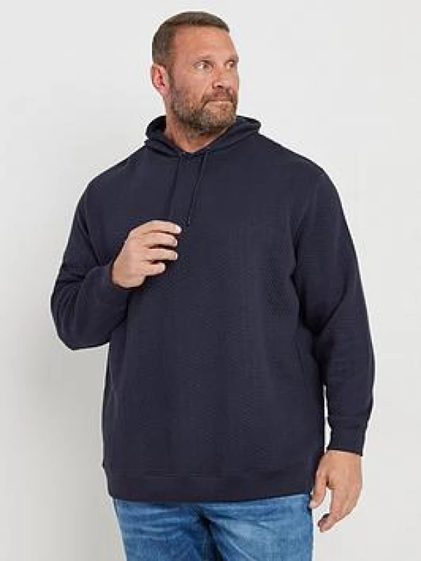 Image of BadRhino BadRhino Men Chevron Quilted Hoodie in Dark Navy Size: X-Large Dark Navy 1XL Male 5063111743582