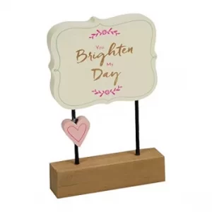 Image of You Brighten My Day Wooden Desk Plaque