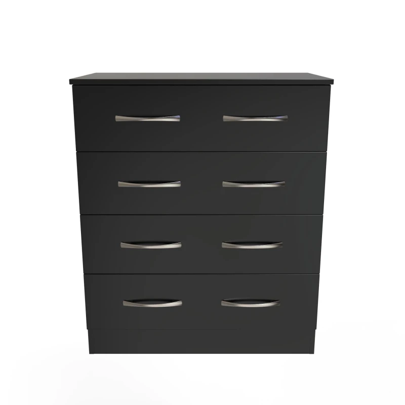 Image of Ready Assembled 2 U Hampshire 4 Drawer Chest (Ready Assembled) in Black Unisex