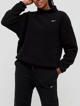 Image of Nike Training Cozy Fleece Sweatshirt - Black Size M Women
