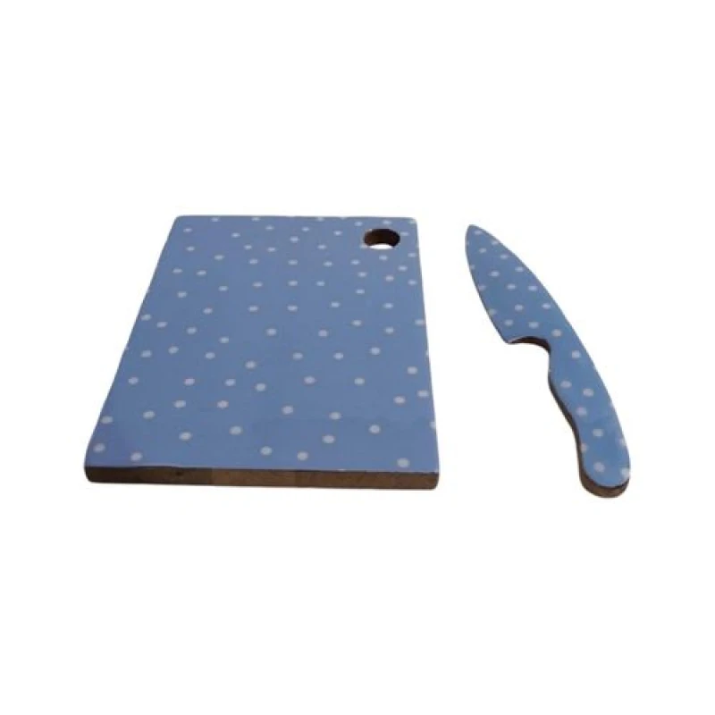 Image of Minster Chopping Board with Knife - MDF - L2 x W18 x H23cm - Blue Size: 1 Pack Blue Unisex 1 Pack
