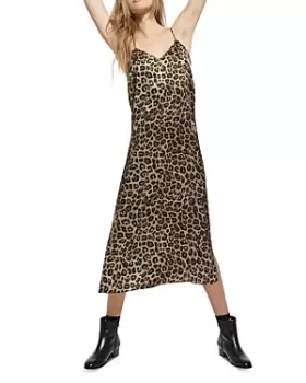 Image of The Kooples Silk Leopard Print Slip Dress