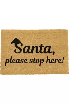 Image of Santa Please Stop Here Doormat