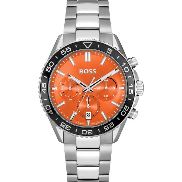 Image of BOSS 1514162 Mens Runner (43mm) Orange Chronograph Dial / Watch
