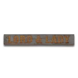 Image of Lord & Lady Grey Wash Wooden Message Plaque