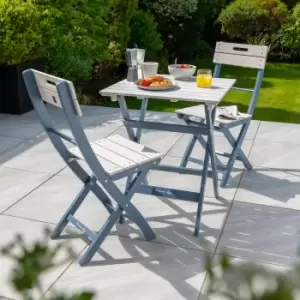 Image of Galaxy 2 Seater Grey Folding Bistro Set Grey