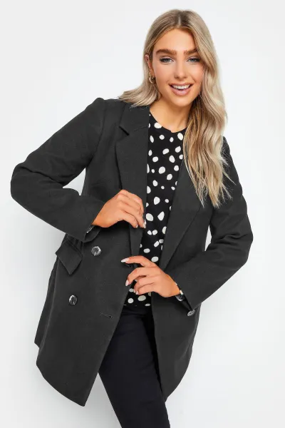 Image of M&Co Black Cosy Wool Coat, Black, Size 18, Women