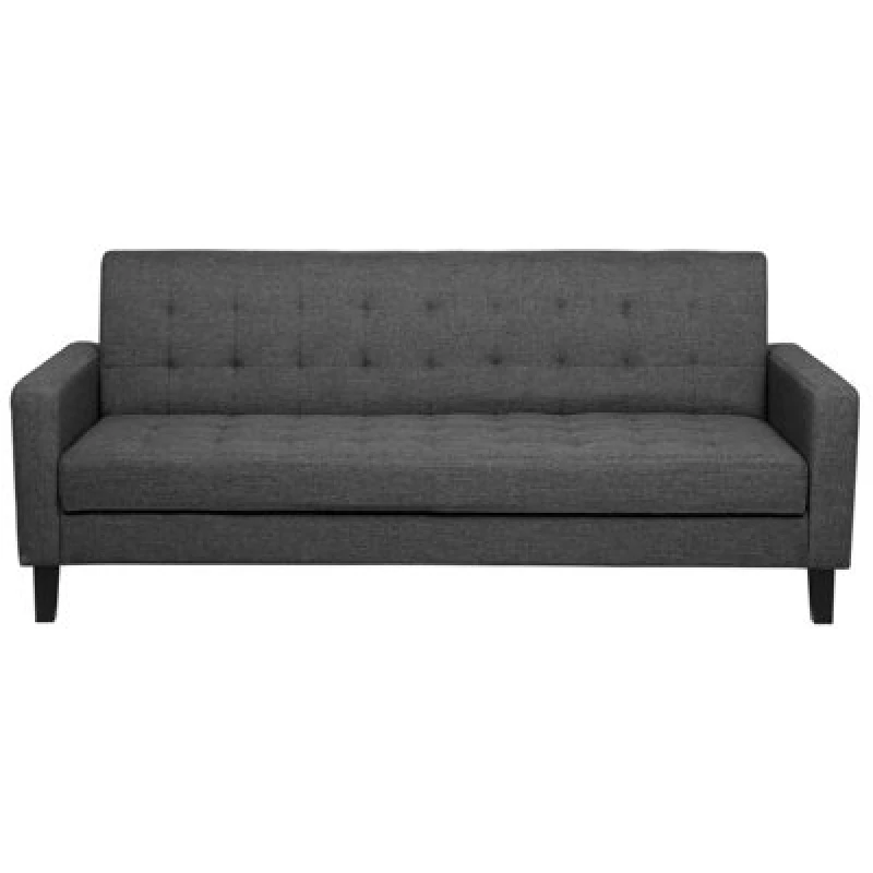 Image of Beliani Sofa Bed 3 Seater Vehkoo Fabric Dark Grey