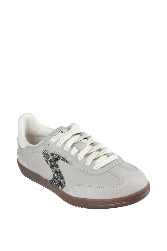 Image of Skechers Womens Hotshot Shimmering Spots Trainer in Taupe Size: 7 Taupe Female 7