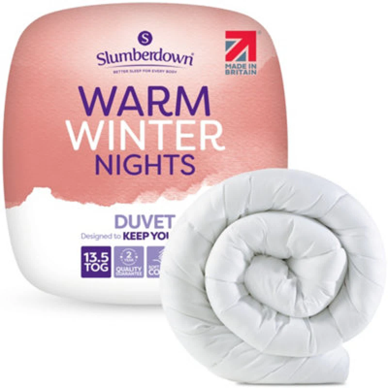 Image of Slumberdown Slumberdown Warm Winter Nights 13.5 Tog Winter Duvet in White Size: King White King Unisex 5012924064070