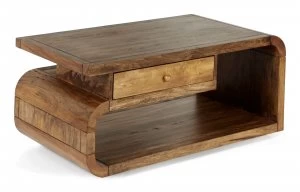 Image of Linea Mango Lounge Coffee Table with Draw Brown