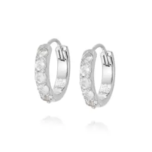 Image of Daisy London 925 Sterling Silver Beloved Moonstone Huggie Earrings Sterling Silver
