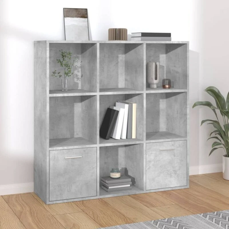Image of VIDAXL Book Cabinet Concrete Grey 98x30x98cm Engineered Wood Vidaxl 801120