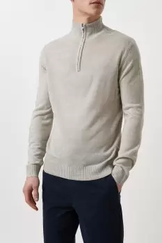 Image of 1/4 Zip Knitted Funnel Jumper