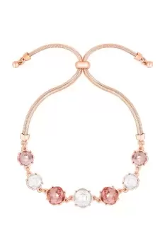Image of Rose Gold Tonal Pink Rivoli Stone Toggle Bracelet