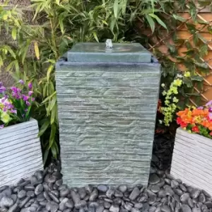 Image of Tranquility Water Features - Mosaic Cube Solar Powered Water Feature