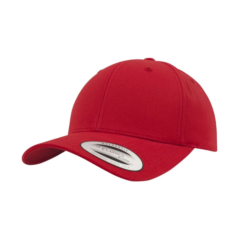 Image of Yupoong Mens Flexfit Classic Curved Snapback Cap in Red Red Male One Size