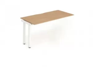 Image of Single Ext Kit White Frame Bench Desk 1200 Beech