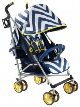 Image of My Babiie MB02 Blue Chevron Stroller.