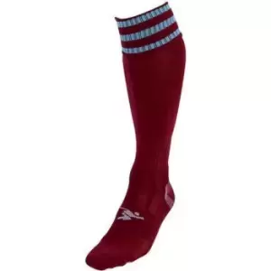 Image of Precision Childrens/Kids Pro Football Socks (12 UK Child-2 UK) (Maroon/Sky Blue)