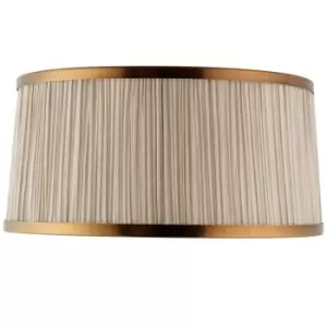 Image of 13" Luxury Round Tapered Lamp Shade Beige Pleated Organza Fabric & Antique Brass