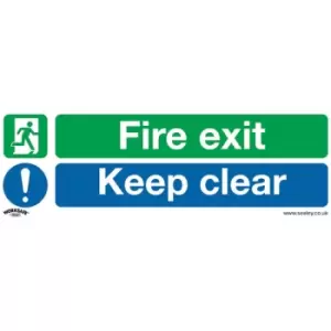 Image of Worksafe SS18P10 Safety Sign Fire Exit Keep Clear - Rigid Plastic ...