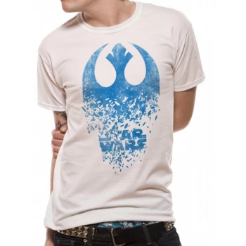 Image of Star Wars 8 The Last Jedi - Jedi Badge Explosion Mens Large T-Shirt - White
