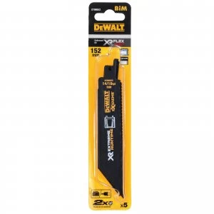 Image of DEWALT Extreme Runtime Metal Cutting Reciprocating Saw Blade 150mm Pack of 5