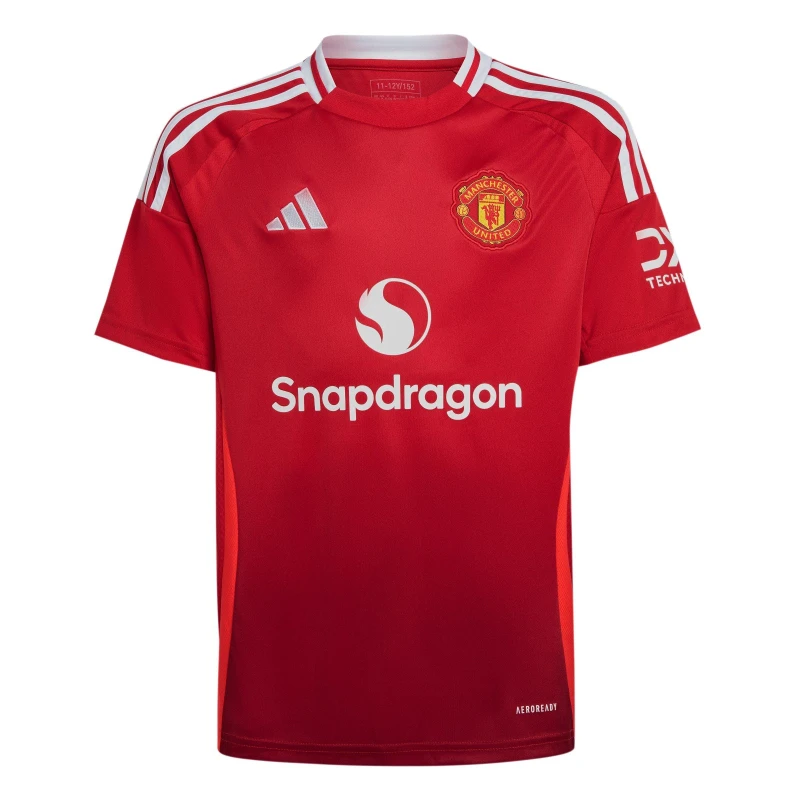 Image of adidas Manchester United Home Shirt 2024 2025 Juniors - Red Red 11 - 12 Years
