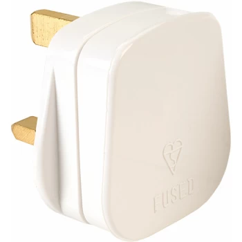 Image of PA320 13A White Nylon Mains Plug Fuse - Click